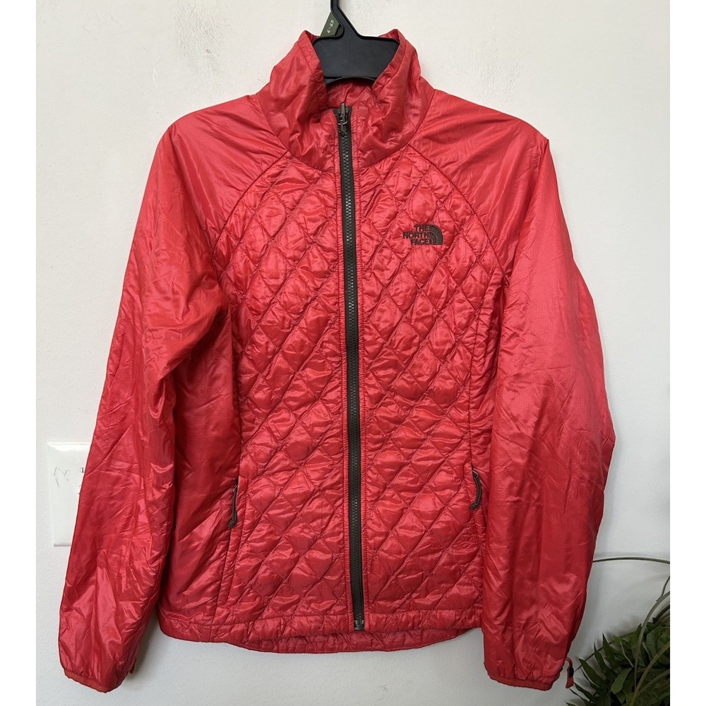 TNF The North Face Thermoball Puffer Jacket Pink Red S Womens Quilted Light Gorp